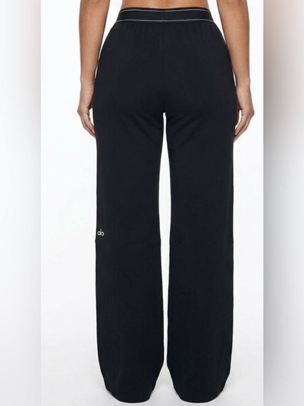 ALO Yoga Black Wide-Leg Relax Fit Pants - Picture 7 of 16